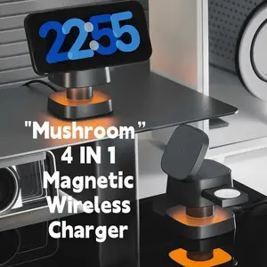 Timess-4-In-1 Wireless Charger with Bedside Warm Light, Night Light and Phone Stand, Perfect for Home Office Gift