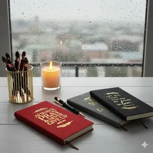 A6 Mini Leather Christian Notebook with Gold-Stamped Bible Quotes & 100 Lined Pages - Includes Stylus Ballpoint Pen for Daily Reflections and Spiritual Use