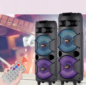 Portable Party Bluetooth PA Loud Speaker Dual 6.5''/8" Subwoofer W/Mic FM Remote Wireless, Bluetooth, USB Shape Rectangle Bluetooth, Remote Control