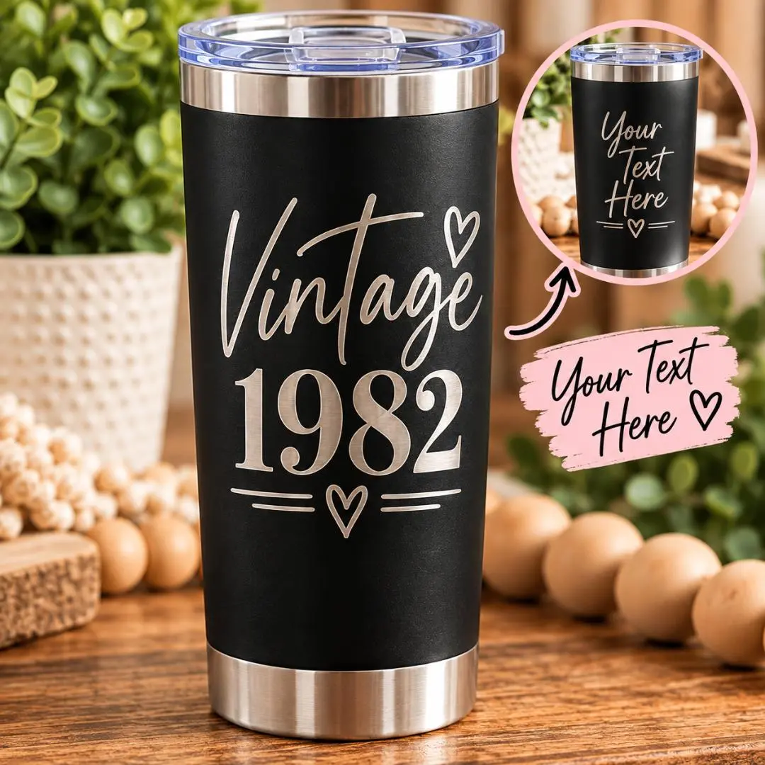 Custom Engraved Tumbler | Personalized Name, Initials & Design Tumbler | Custom Drinkware