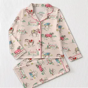 Western Horses Pajamas Set for Women, Horse Lovers Gift, Cute Western PJs, Cowgirl Gift, Cute Western Horses Sleepwear, Cute Women Gift, Rodeo Pajama Set