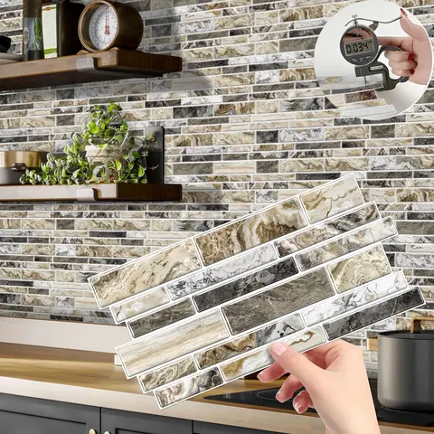 Self-Adhesive Peel-And-Stick Wall Decals, Splash-Proof & Waterproof Marble Backsplash Wallpaper Stickers for Kitchen Bathroom Dining Room School Office Decorations, Sticky Wallpaper Peel And Stick