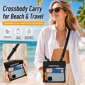 Waterproof Phone Pouch Crossbody Bag, Large Capacity Touchscreen Dry Bag for Phones up to 7.4", Beach Pool Travel Essentials