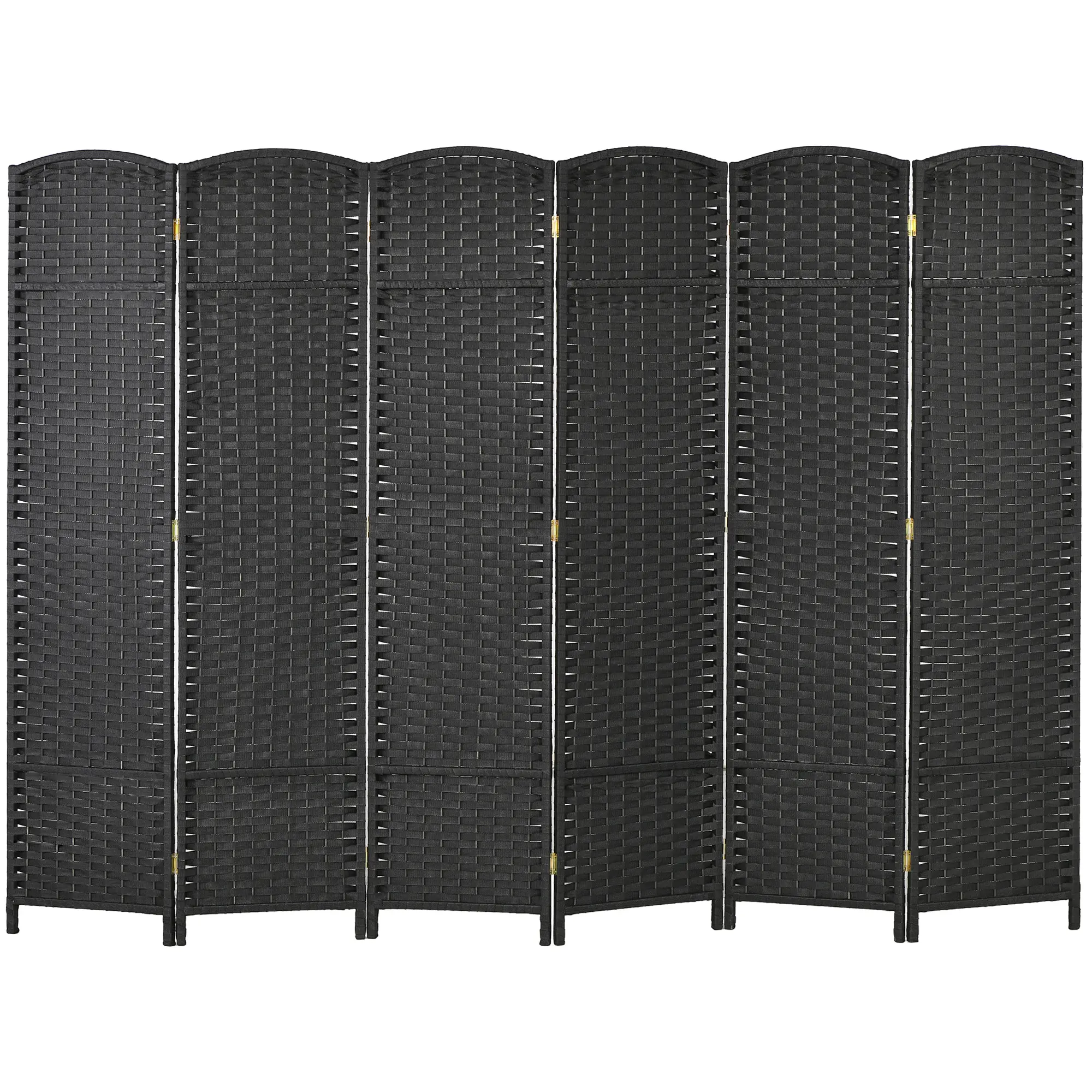 Black Freestanding Folding Room Divider Screen - 6-Panel, 5.6' Tall Privacy Partition for Home, Office (Textiles & Soft Furnishings)