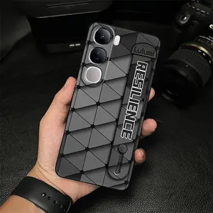 Dirt-resistant Kickstand Phone Case For VIVO V40 Lite 5G Asia Shockproof Fashion Design Phone Holder Durable Back Cover geometry Anti-knock Wrist Strap mature Anti-dust Waterproof