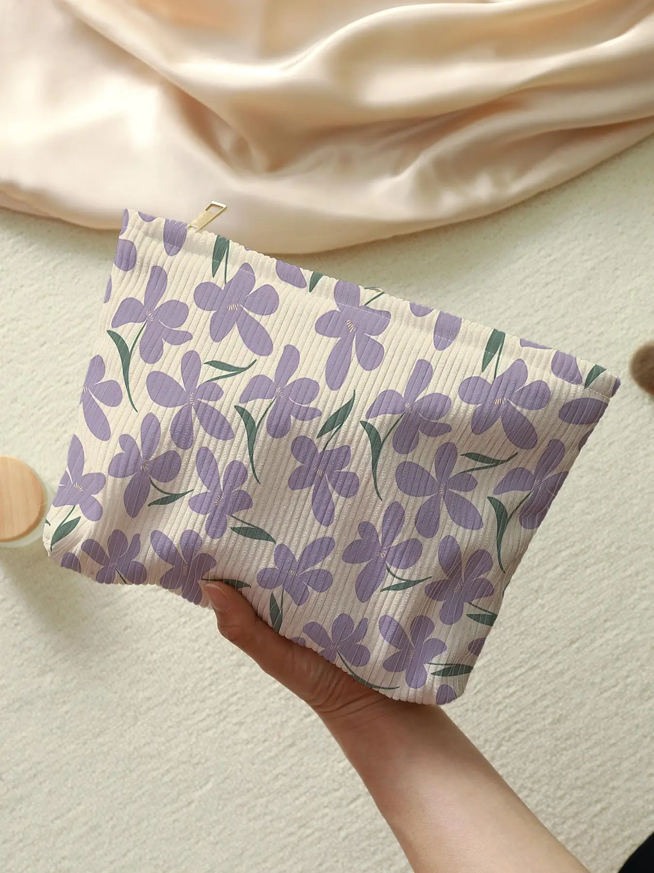 Floral Print Makeup Bag, Casual Fashion Multi-functional Storage Bag, Travel Makeup Bag, Suitable for Young Women and All Kinds of Occasions