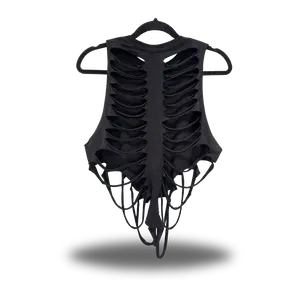 TheDriveClothing ROAD RASH Black Crop Tank Top 5.0 – Y2K Streetwear, Edgy Graphic Tee, Unisex Festival Outfit, Cropped Black Top, 100% Ring-Spun Cotton, Biker Inspired Summer & Casual Fashion