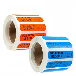 500 Rectal Stickers, 3.8x1 Cm Permanent Adhesive Labels, Waterproof Background with Text, Ideal for Organization & Marking, Toolbox Labels, Sticky Labels