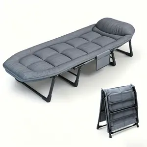 Camping Cot , Folding Bed, Outdoor Patio Furniture, Comfortable Ergonomic Single Recliner, Patio Chaise Folding Bed With Mattress, Garden, Patio Furniture, Portable Patio Office Camping