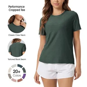 ODODOS Women's Performance Long Tee odSTRATUM Tech Ultra Soft UPF 50+ Quick-Dry Crew Neck T-Shirt for All-Day Comfort