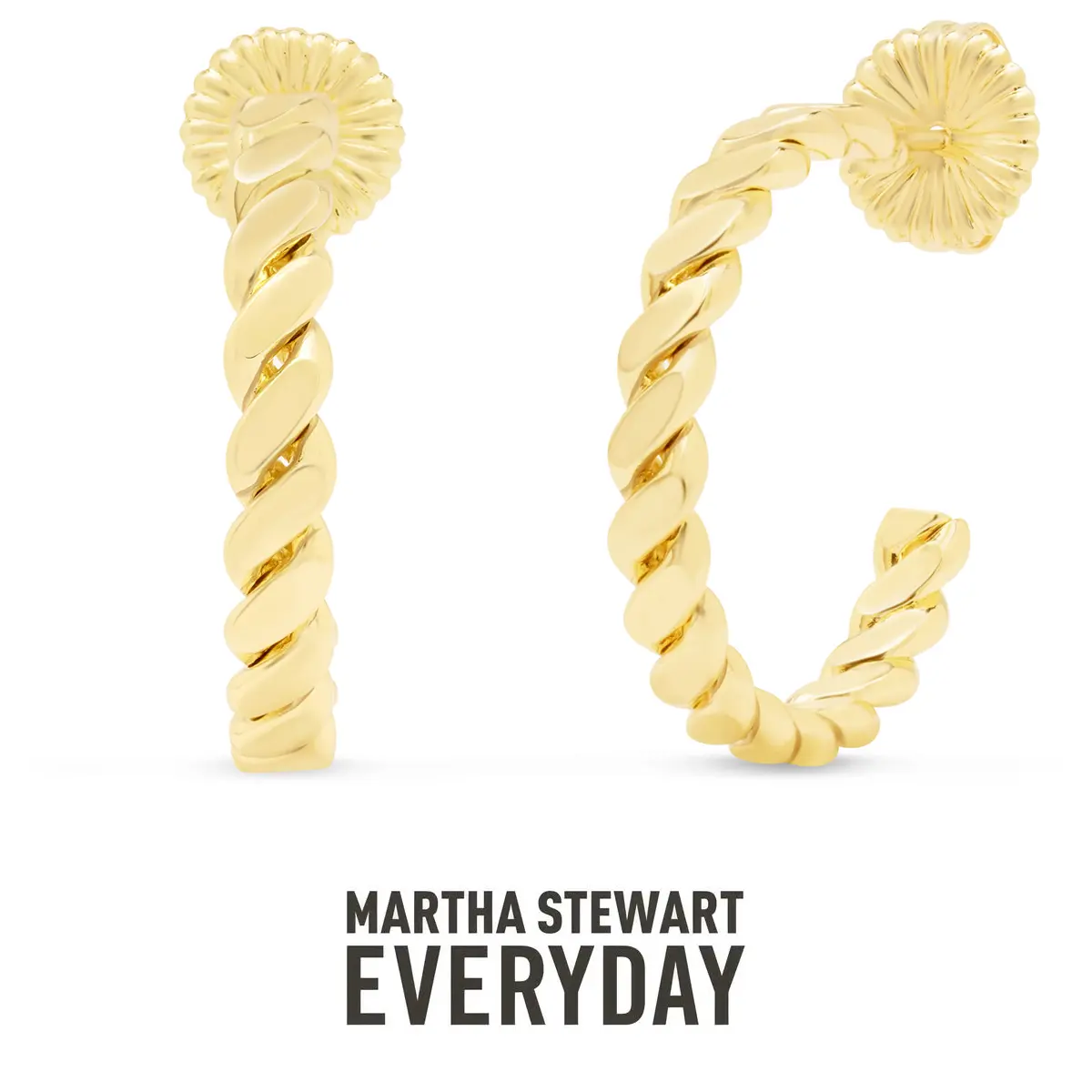 Martha Stewart Cord Hoop Earrings In Gold