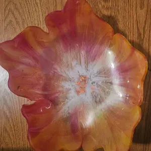 Autumn Resin Bowl - Colorful Flower Shape Decorative Item from the Given Image Description