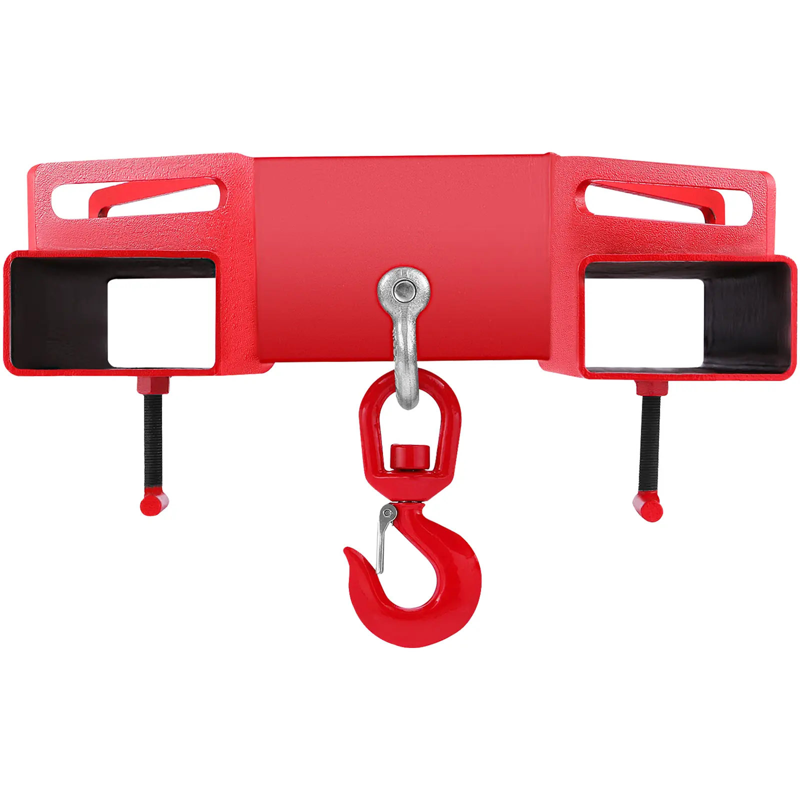 VEVOR 3-Tonne Large Forklift Lifting Hook Attachment - 3t Capacity, 6,600 lb Heavy-Duty Carbon Steel, 360° Rotation Swivel Hook, Double-Fork Design, Test Cert, Easy Installation, Security Latch for Industrial Job Sites, Ranches