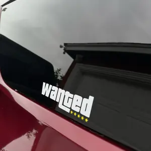 Wanted 5 Stars Window Vinyl Decal Sticker