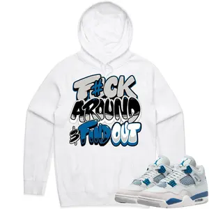 Jordan 4 Military Blue 4s Hoodie to Match - MILITARY BLUE F#CK TOP