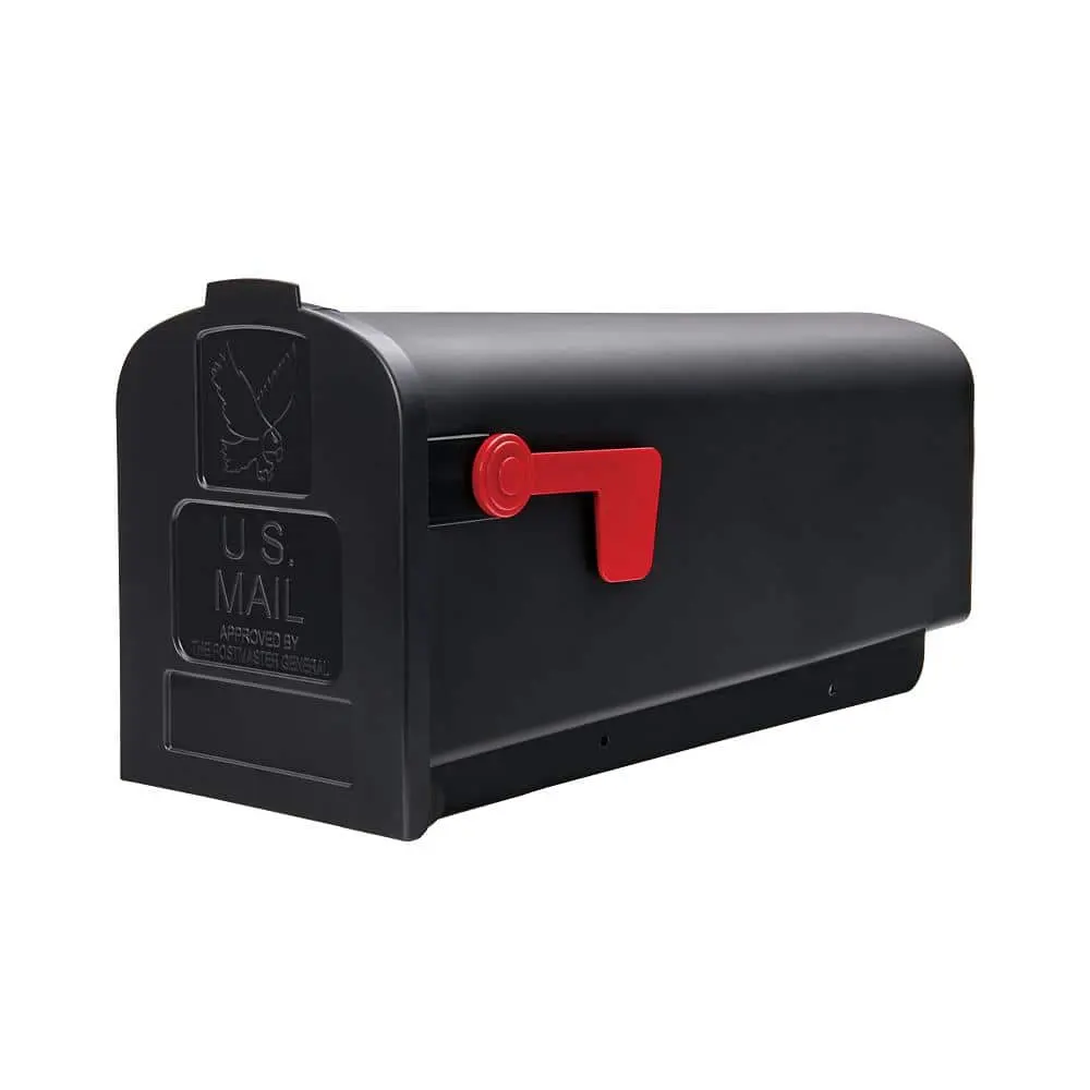Parsons Black Medium Plastic Post Mount Mailbox - Durable Design for Easy Installation & Versatile Use - Convenient & Functional Home Accessory