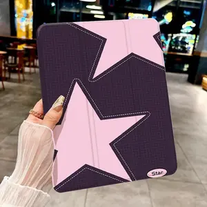Simple purple star pattern tri-fold Tablet CASE For iPad pro 10/11/2020/6th/7th /8th /Air 3rd/Air 4th/9th gen/Air 5th Gen 2022/A