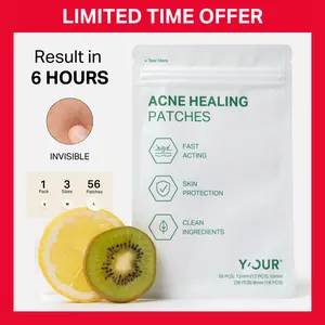 Ultra-thin Healing Pimple Patches by Y'OUR | Invisible Hydrocolloid Patch Cover Zits, Acne | Reduce Inflammation, Skin Repair, Sensitive Skin care | 56 Patches | Valentine's Gift for Women