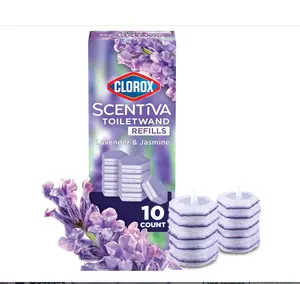 Scentiva ToiletWand Toilet Cleaner Refills, Toilet brush, Lavender and Jasmine, 10 Count