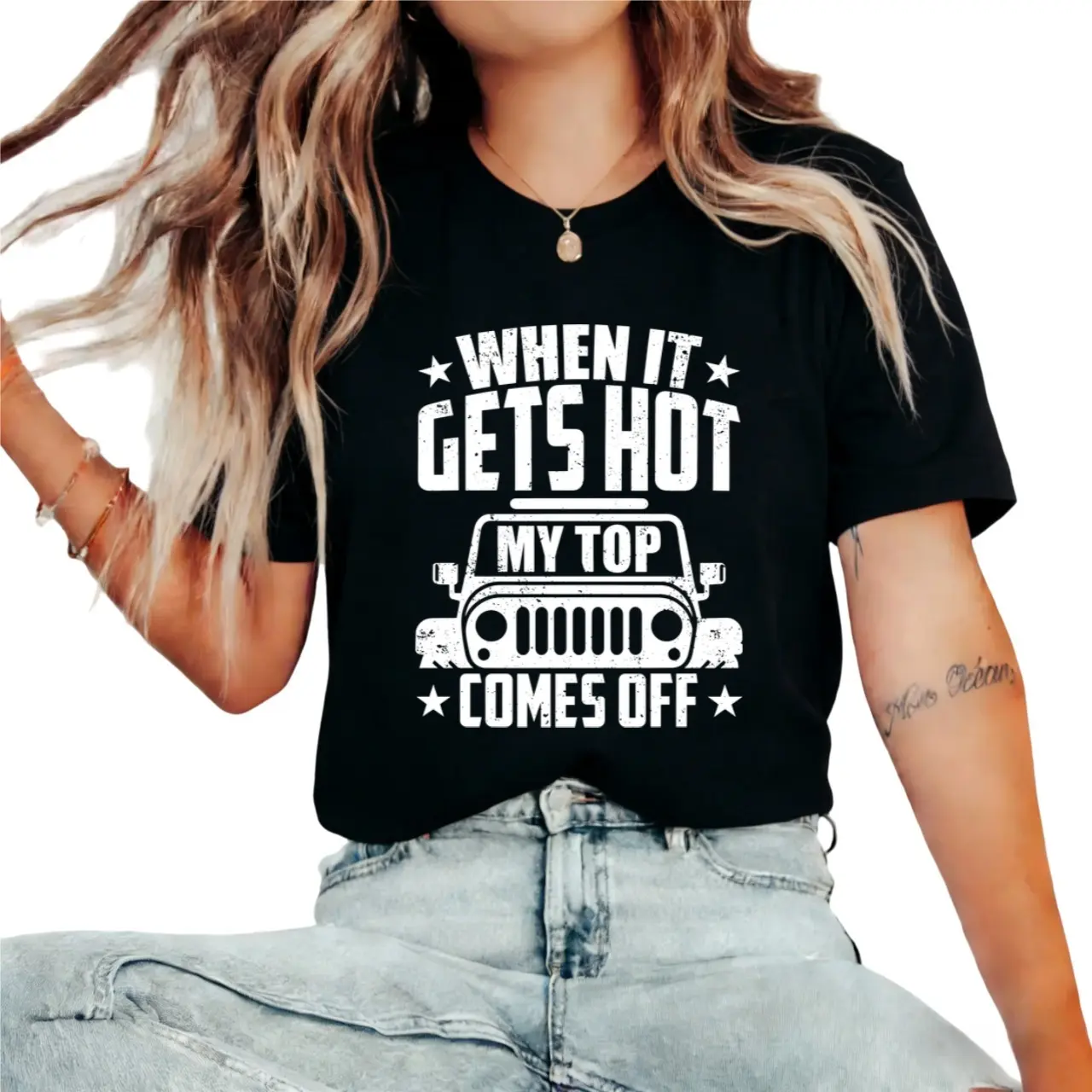 When It Gets Hot My Top Comes Off Off-Road Jeep Graphic T-Shirt |   Vintage Funny Off-Road Tee |   Unisex Casual Summer Top |   Jeep Lover Gift Apparel Cotton