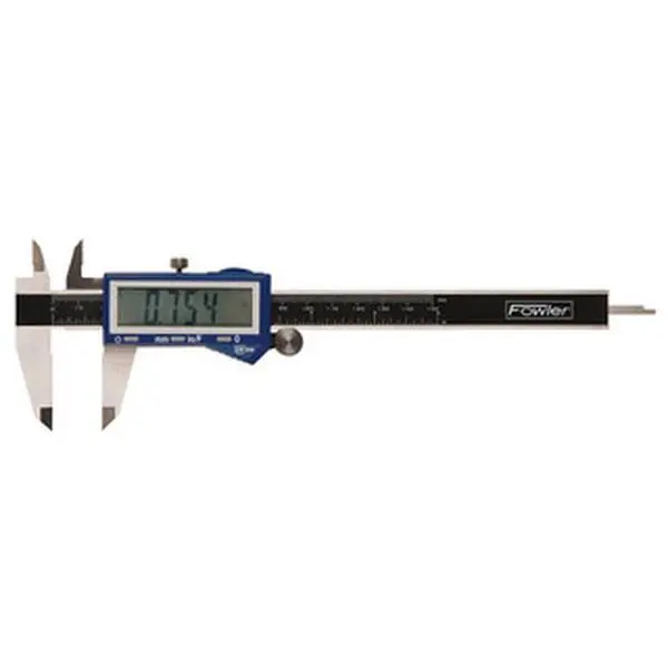 Fowler Electronic Caliper: 0 to 6", 0.0005" Resolution, IP54 0.0010" Accuracy, Stainless Steel Caliper, 1.56" Jaw Length, Stainless Steel Jaws 54-103-006-0