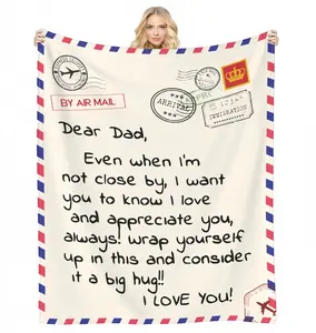 Gift for Dad from Daughter Son, Dear Dad Blanket for Father's Day, Throw Blankets Anniversary Birthday Super Soft Flannel Throw Blankets for Christmas Valentines Day for Bed Couch
