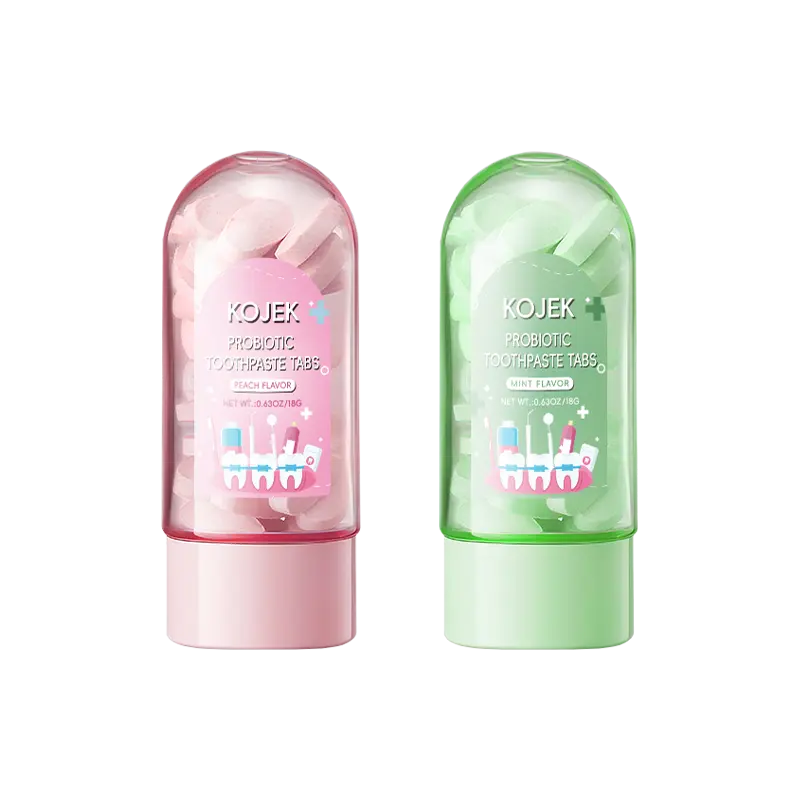 Plastic Solid Toothpaste - Fluoride-Free, Eco-Friendly, Portable Natural Oral Care for Long-Lasting Fresh Breath