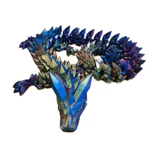 Jumbo 3D Printed Crystal Dragon Decoration 58 inches - Elegant Ornaments for Home Decor