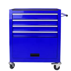 4 Drawers Rolling Tool Cart on Wheels, Trolley Organizer Tool Case Tool Chest, Multifunctional Tool Storage Tool Box for Workshop, Garage, Warehouse, Repair Shop (4 Drawers-29.3" H-Blue)