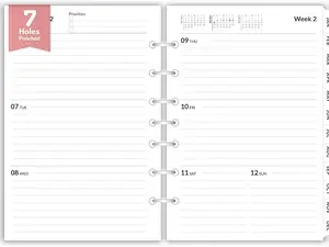 2025 Weekly & Monthly Planner Refills, 7-Hole Punched Planner Inserts, Jan 2025 - Dec 2025, Calendar Refill with Tabs, 5.5" x 8.26" for 3-Ring or 7-Ring Mini Binders, Classic/Desk Size 4