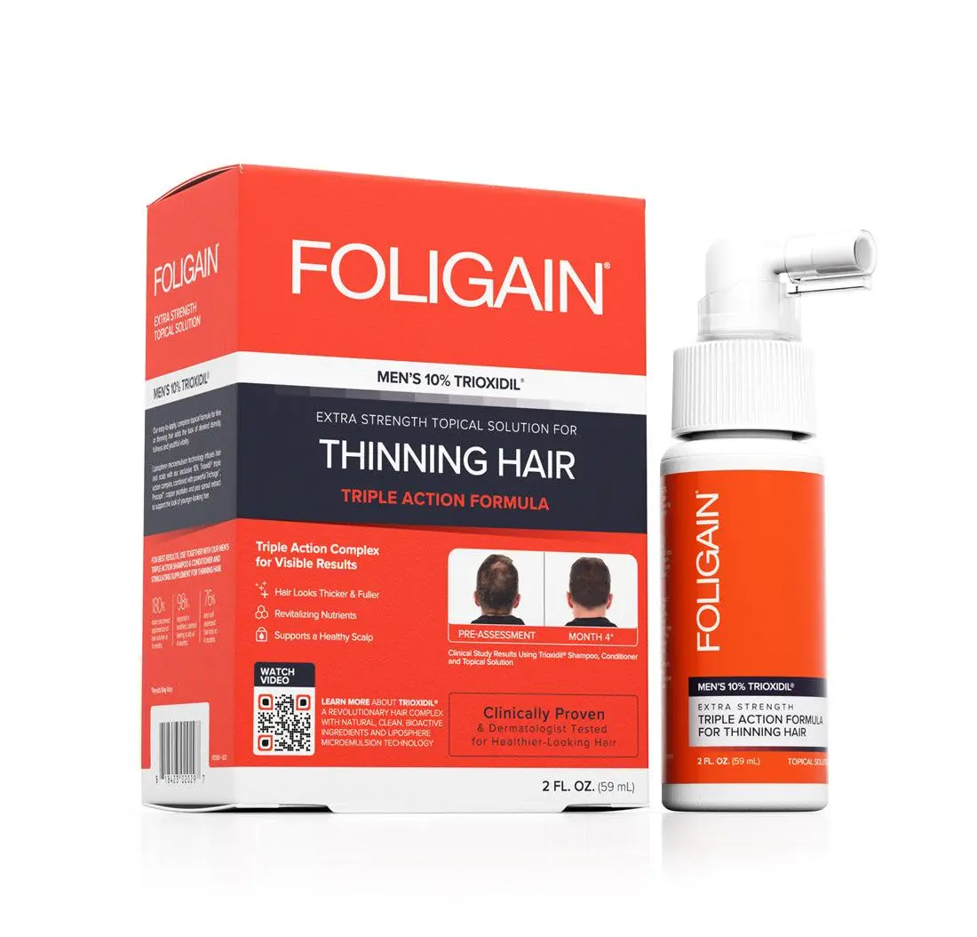 FOLIGAIN® Triple Action Complete Formula For Thinning Hair For Men 10% TRIOXIDIL®