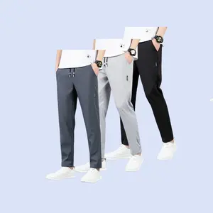 Men’s summer 3-pack loose casual pants made from breathable, quick-dry fabric, featuring a drawstring waistband and secure zippered pockets—perfect for everyday errands, workouts, and casual outings. Available in multiple colors, easy to pair with various