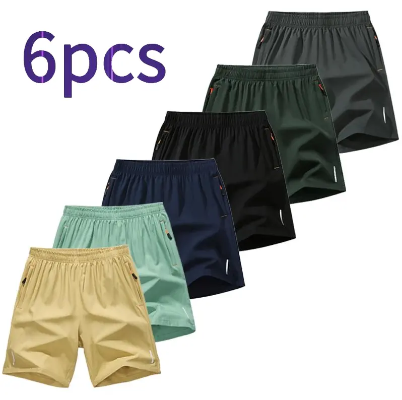 Men's 5-Pack Solid Colour Shorts, Quick-Dry Athletic Wear with Loose, Breathable Fits - Menswear for Athletes for Gym & Sports