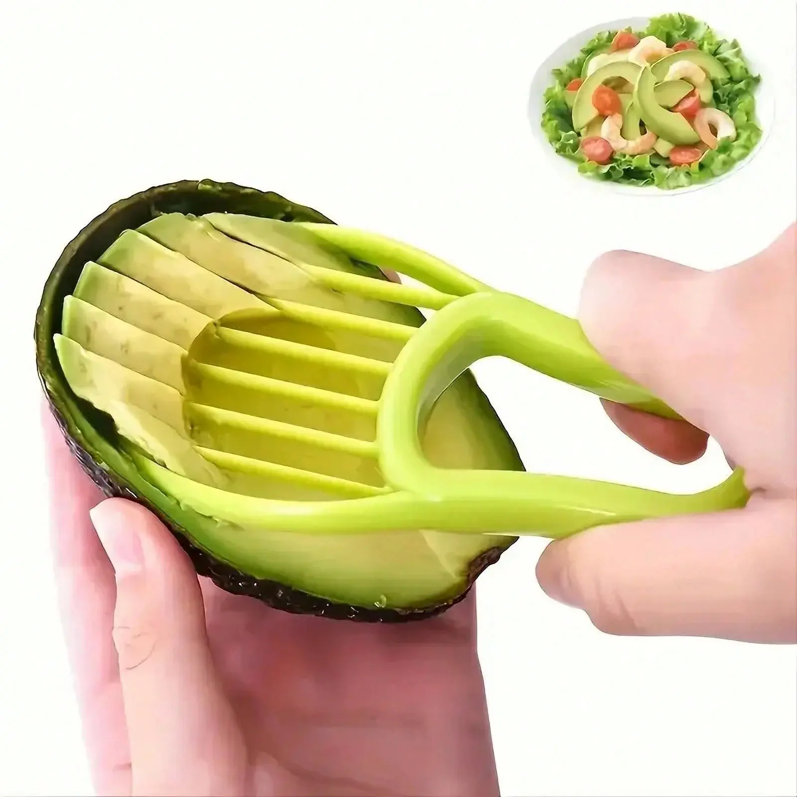 3-in-1 Avocado Slicer Tool, Multi-Functional Fruit Pitter, Slicer & Peeler, Safe Non-Slip Handle Avocado Cutter, No Mess Kitchen Gadget, Easy Clean Dishwasher Safe for Avocado Kiwi Salad Prep, Home Cooking Essential ,Mini Gifts
