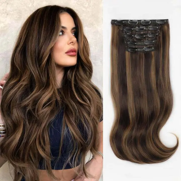 16 inch Medium Brown Mix Caramel Brown 7PCS
