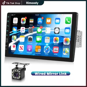 RIMOODY 9-Inch Single Din Car Stereo with 1080P Touch Screen Display, Car Accessories, Bluetooth Hands-Free Calling, FM Radio, MirrorLink, SWC, USB, EQ, and Backup Camera Support