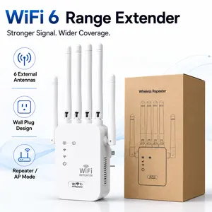 300 Mbps Wi‑Fi Range Extender Signal Booster, Wireless Repeater with 6 Antennas, Wall‑Penetrating Network Amplifier for Home, Office, and Large Rooms