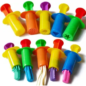 5/10pcs colored clay extruder clay dough DIY manual tool set rubber clay non-toxic modeling dough extruder set - various colors