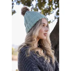 Basic Ribbed Pom Beanie