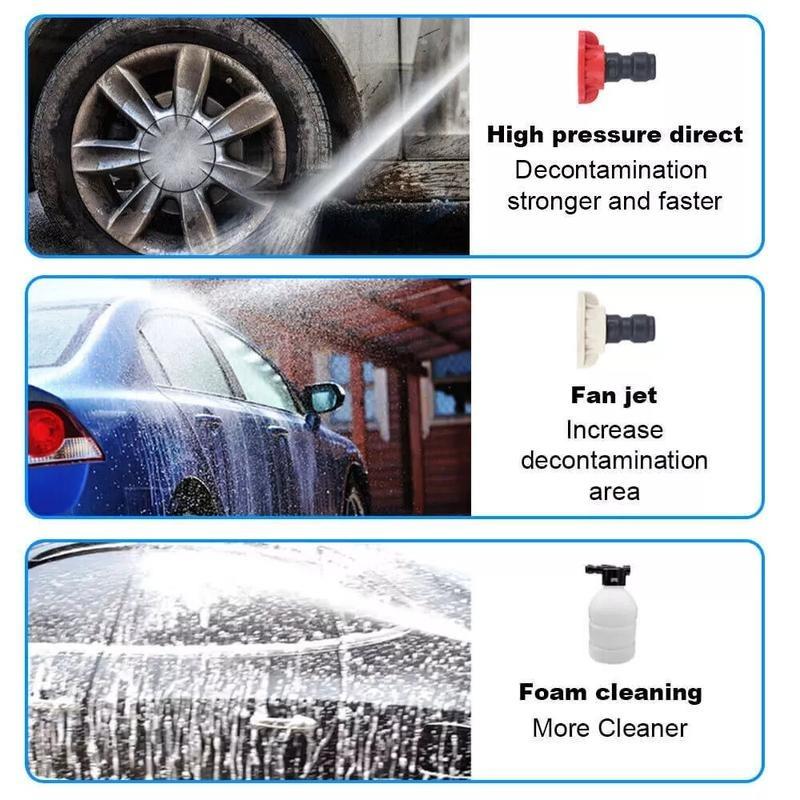 Cordless Electric High Pressure Water Spray Gun 4000PSI Portable Car Washer Detailing Tool w/5 Nozzle Quick Connect Expert Airbrush Kit Heavy Duty 800W 12000mAh 21VF