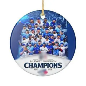 Los Angeles Baseball Tree Ornament 2025, Ceramic World Series Commemorative Keepsake, Fan Gift Holiday Decor, Blue Team Spirit Collectible