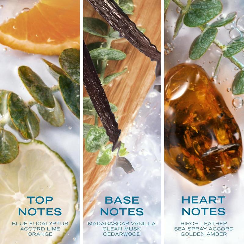 Nautica Pure Blue Eau de Toilette, Fougere Aromatic Marine Fragrance, Vegan Formula, Long-Lasting Scent, 3.3oz