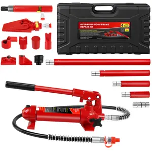 4-20 Ton Porta Power Kit, Portable Hydraulic Jack with Oil Hose, Auto Body Frame Repair Kit with Storage Case for Car Repair, Truck, Farm