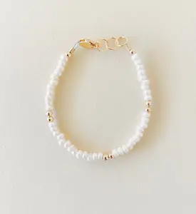 Shimmer Cream 14k Gold-Filled Beaded Bracelet