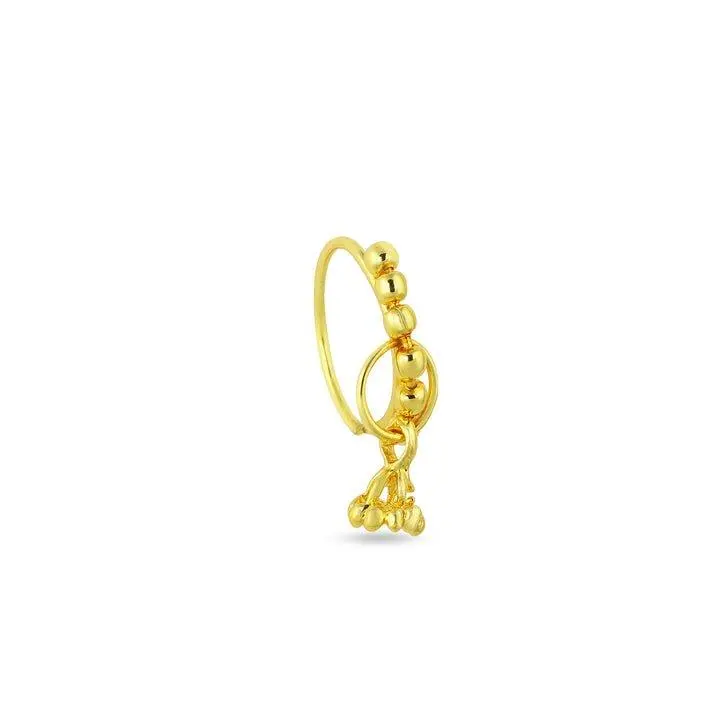Crown Hoop Nose Ring, Gold Plated and Silver available