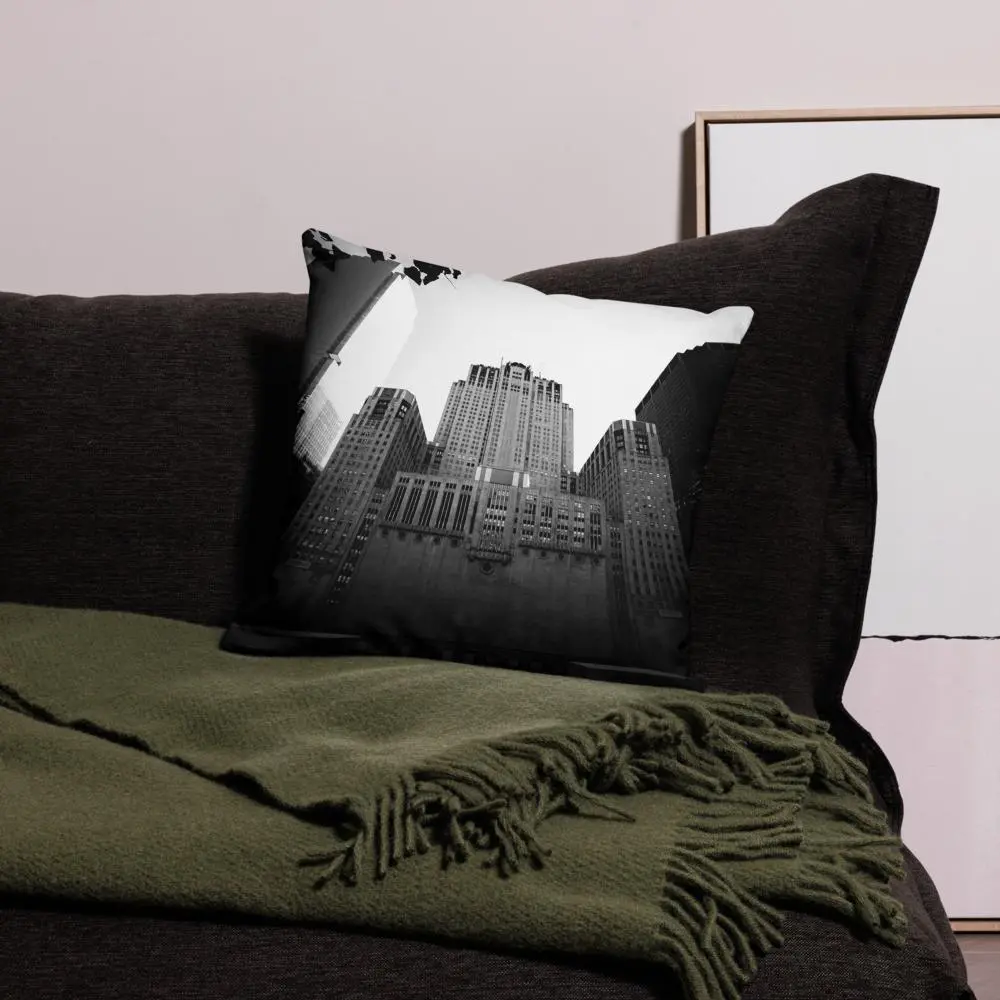 CouchCuddles Vertical Dreams Pillow – Towering Cityscape Design Meets Soft Moody Shadows, Built for Modern Spaces & Quiet Inspiration