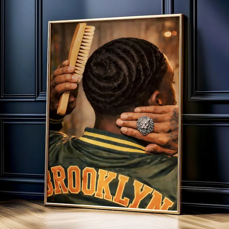 Black Man Wall Art, Modern African Portrait, Urban Black Man Art Print, Contemporary African Decor