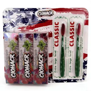 CIOHACK Whitening Toothpaste 3-Pack & Classic Soft Bristle Toothbrushes 2-Pack Natural Mint Flavor Oral Care Bundle for Sensitive Teeth Mint Extract Formula