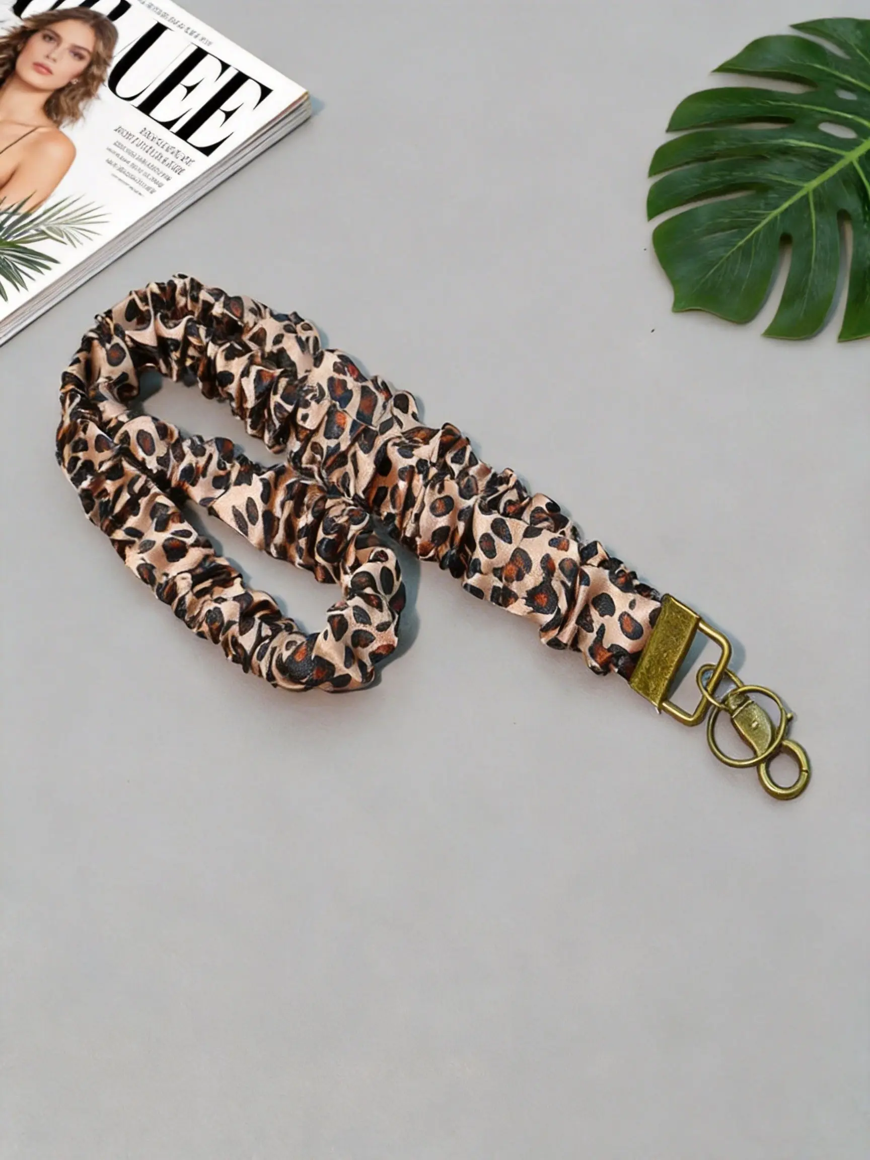 Fashion Leopard Print Elastic Lanyard, Phone Anti-Loss Strap, Multifunctional ID Card Holder, Casual Style, Suitable for Students and Teachers, Multifunctional Use, ID Badge Holder, Lanyards with ID Holder, Name Tag Lanyards