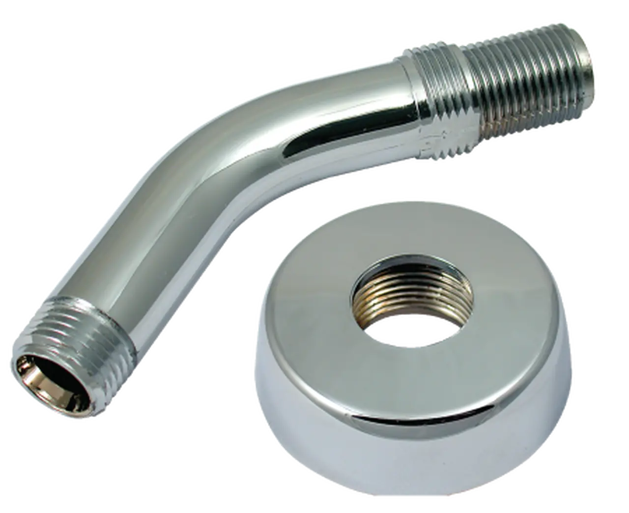 Mobile Home & RV Shower Arm with Flange 1/2" Male Threads Chrome-Plated Replacement Kit